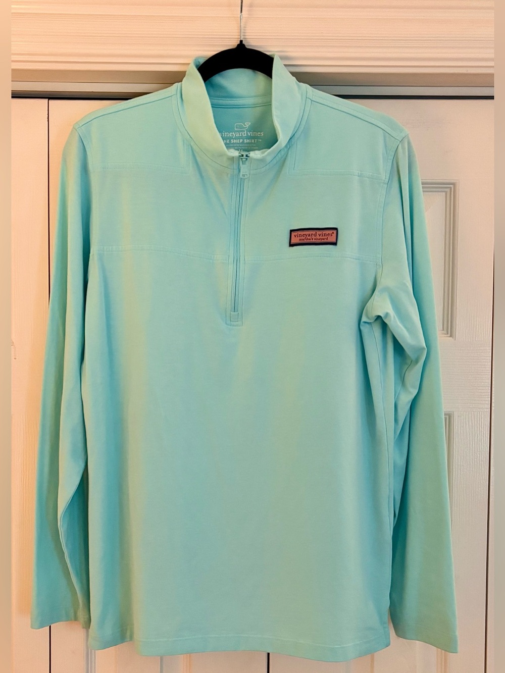 Vineyard Vines Seafoam Quarter-Zip Mock Neck Pullover